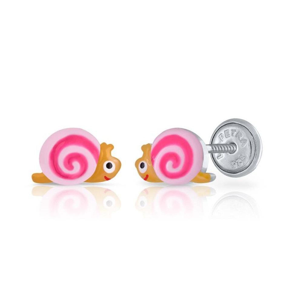 lapetra-lpos0074-slak-kinderoorbellen-zilver-en-emaille-multicolor-5-mm