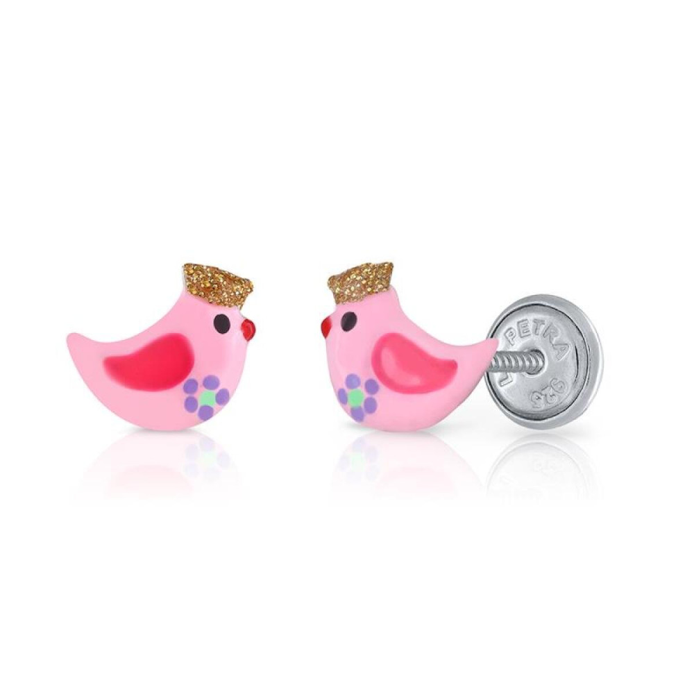 lapetra-lpos0088-roze-vogel-oorstekers-zilver-en-emaille-5-mm-breed-x-5-mm-hoog