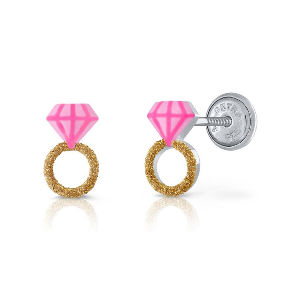 lapetra-lpos0112-roze-goudkleurige-oorstekers-ring-van-emaille-en-zilver-4-mm-breed-x-9-mm-hoog