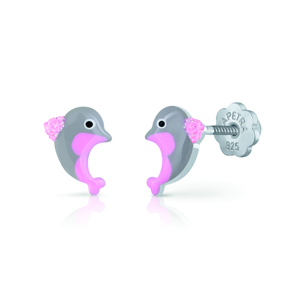 lapetra-lpos0165-dolfijn-kinderoorbellen-zilver-roze-emaille-3-mm-breed-x-8-mm-hoog