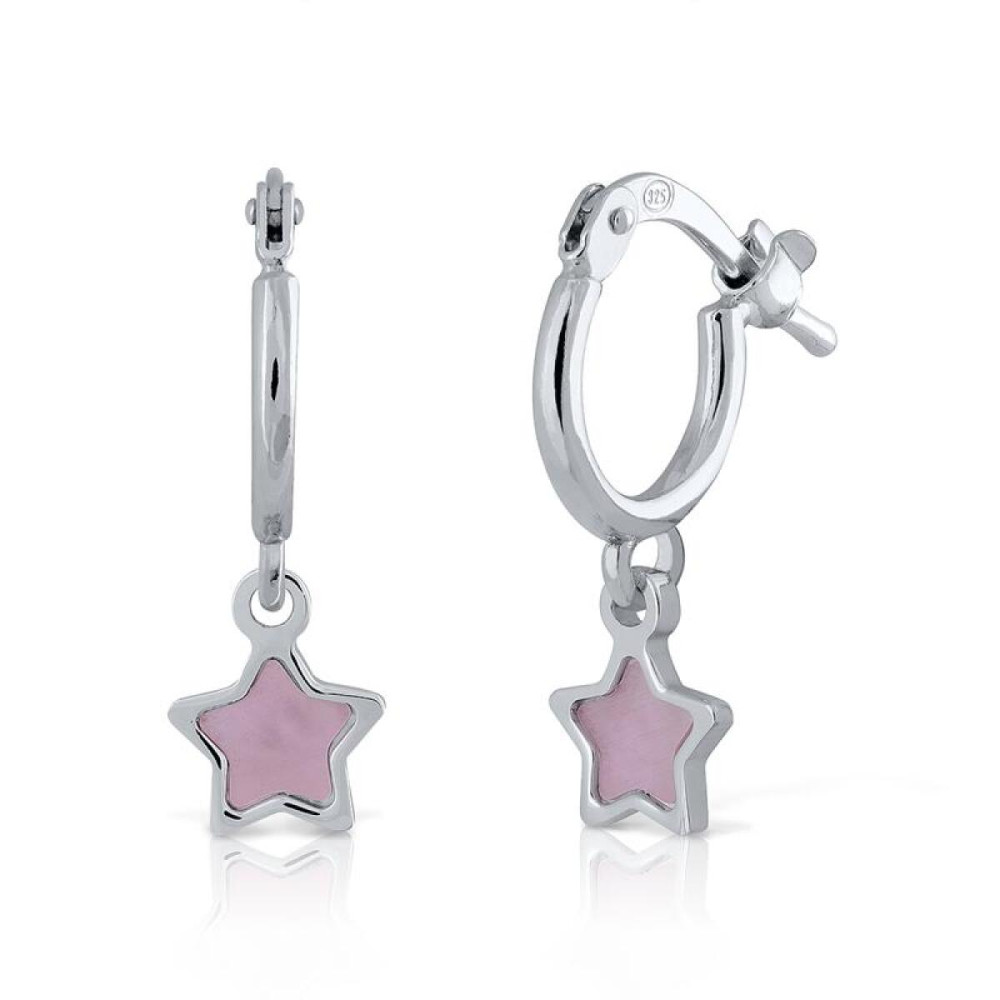 lapetra-lppo0022-roze-ster-oorringen-van-zilver-en-emaille-5-mm-breed