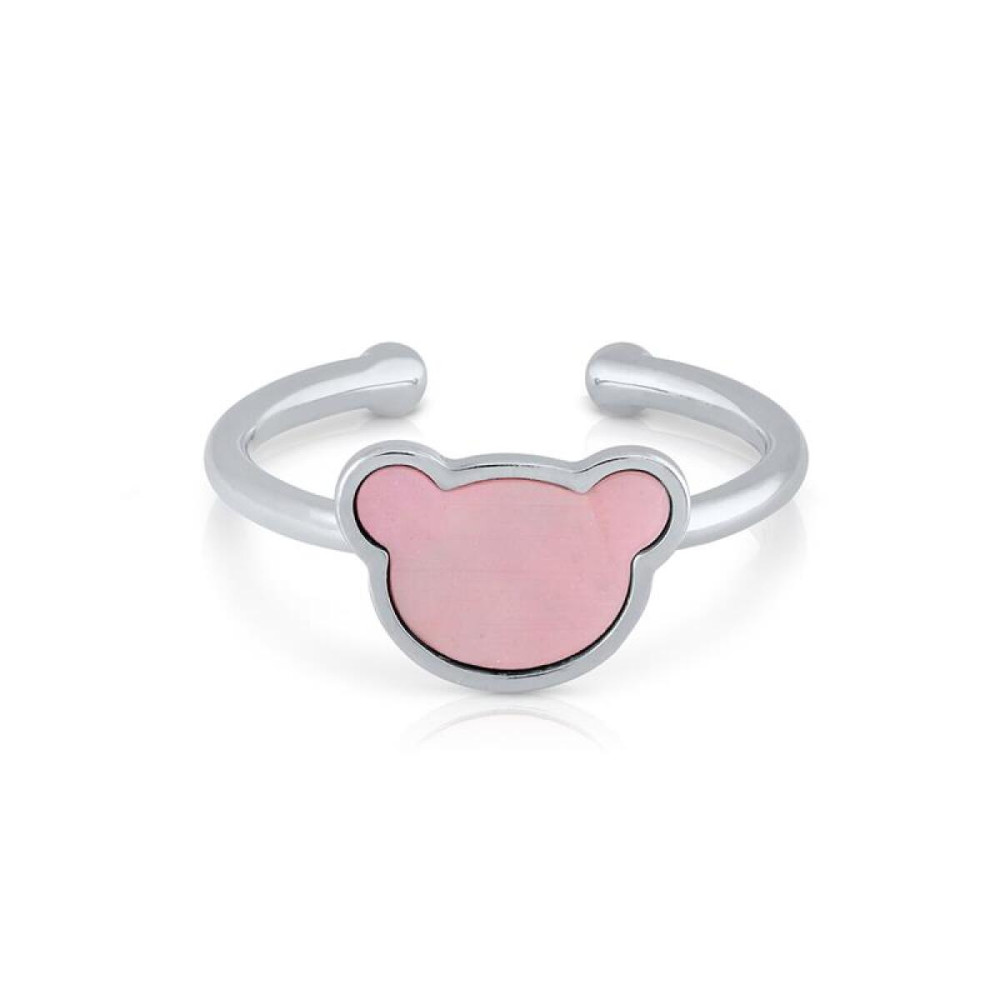 lapetra-lppr0030-roze-beren-ring-zilver-en-emaille-voor-kinderen-5-mm-breed