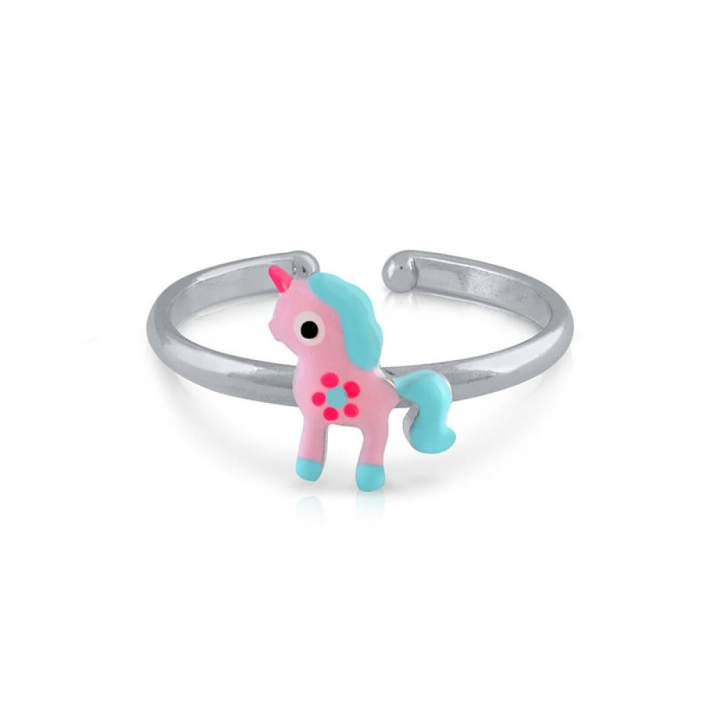 lapetra-lpri0008-eenhoorn-ring-zilver-en-blauw-roze-emaille-voor-kinderen-6-mm-breed