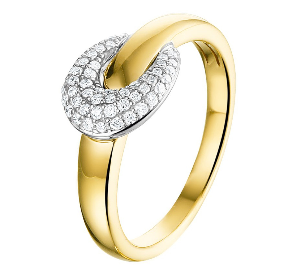 14-karaat-bicolor-gouden-knoopring-met-pave-diamanten