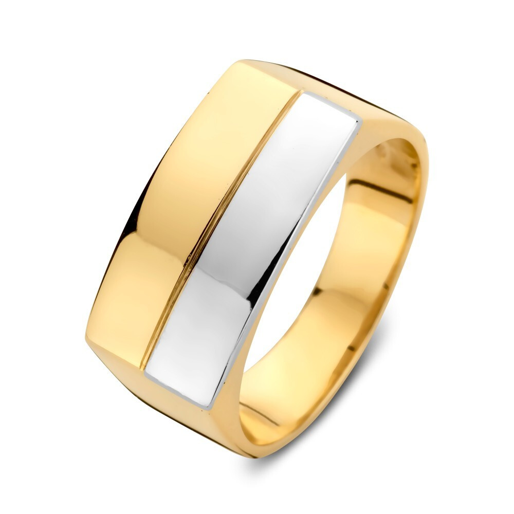 14-karaat-bicolor-zegelring-voor-heren-met-10-mm-brede-rechthoek