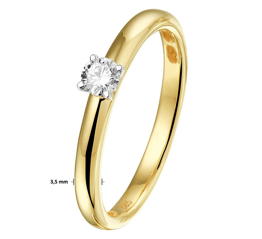 14-karaat-geelgouden-solitair-ring-met-diamant-in-klauwzetting