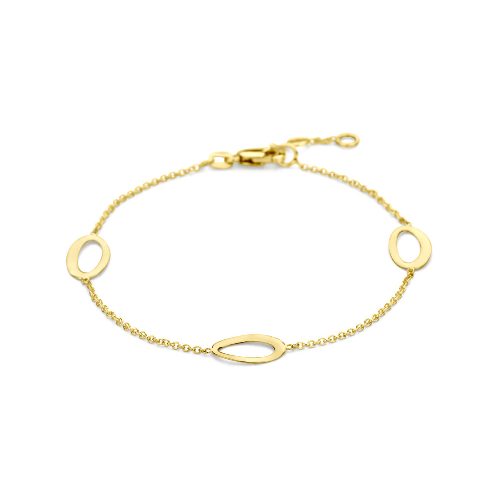 14-karaat-gouden-armband-met-ovale-hangers-en-verstelbare-lengte