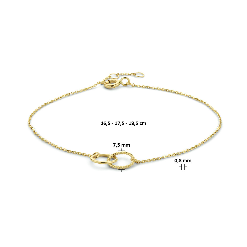14-karaat-gouden-armband-met-twee-verweven-rondjes-glad-en-gedraaid-lengte-16-5-cm-17-5-cm-18-5-cm