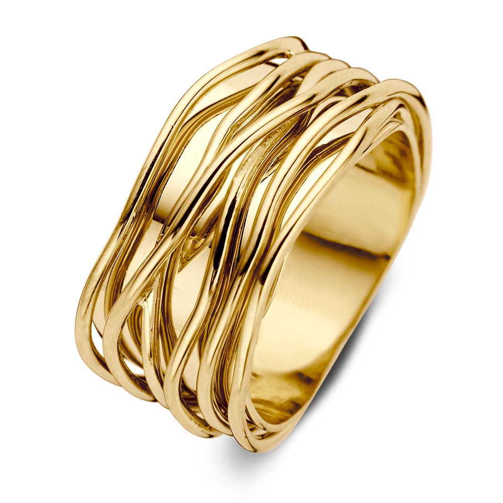 14-karaat-gouden-crossover-ring-met-golvend-patroon