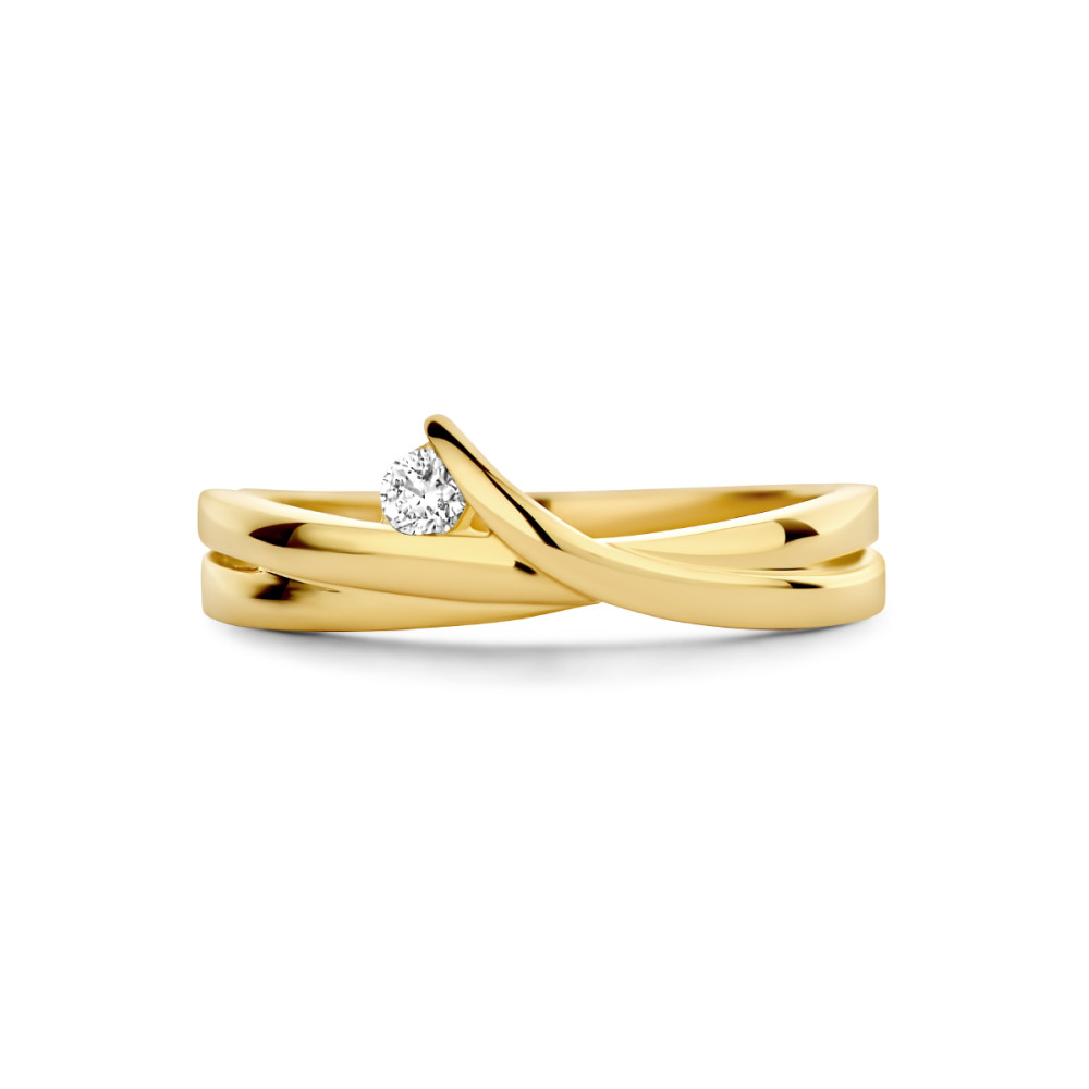 14-karaat-gouden-crossover-solitair-ring-met-diamant