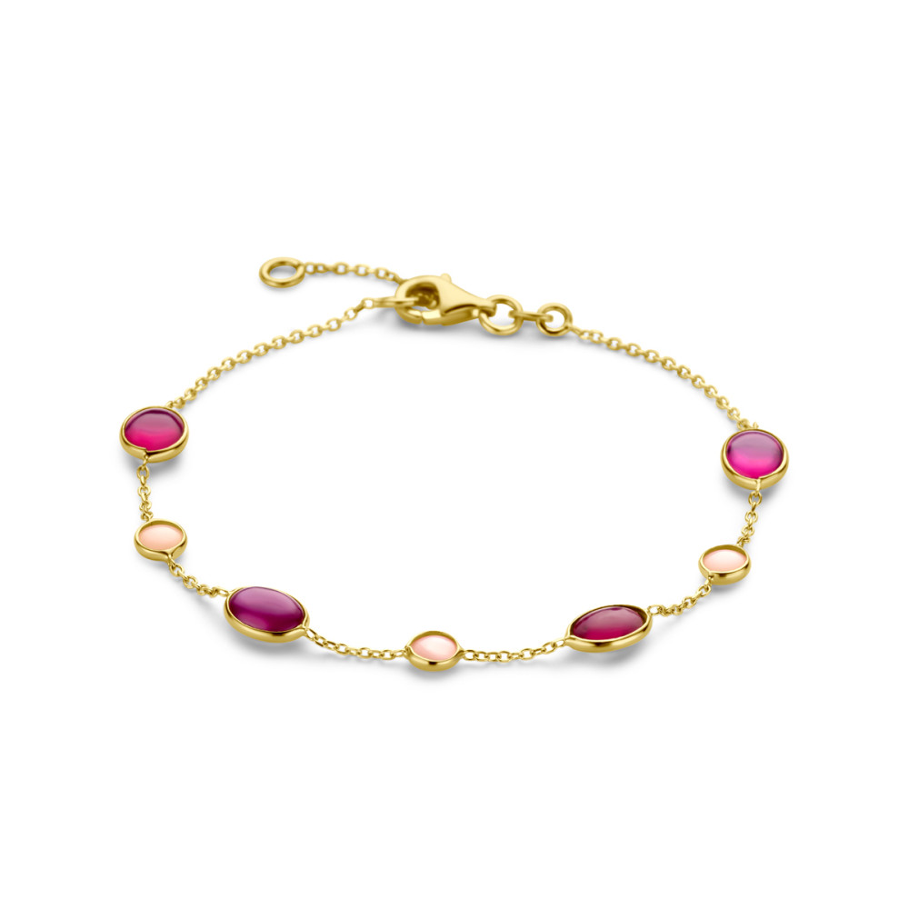 14-karaat-gouden-edelsteen-schakelarmband-met-roze-opaal-en-robijn