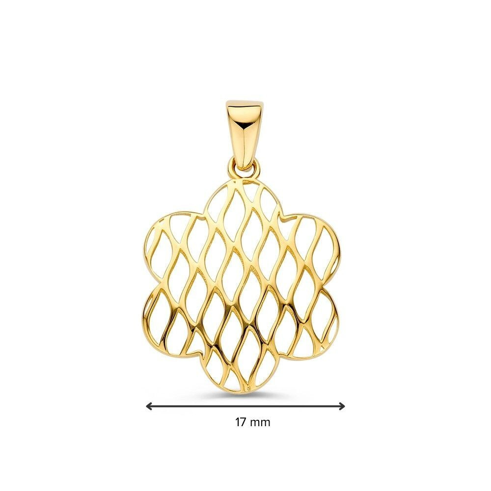 14-karaat-gouden-hanger-met-bloem-in-rasterpatroon-breedte-17-mm