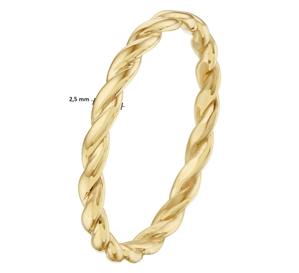 14-karaat-gouden-knoopring-met-gedraaid-vlechtwerk