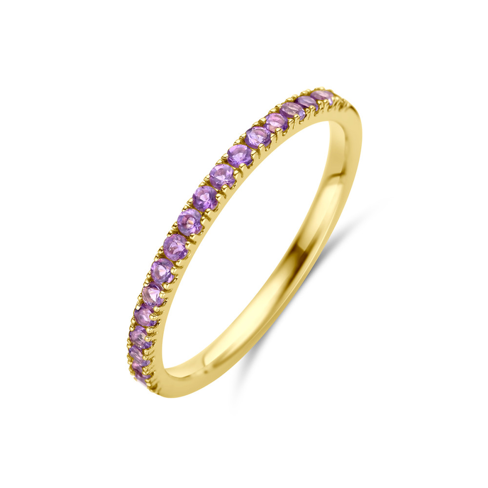 14-karaat-gouden-pave-aanschuifring-met-paarse-amethist