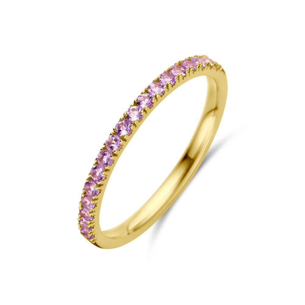 14-karaat-gouden-pave-aanschuifring-met-roze-en-paarse-steentjes