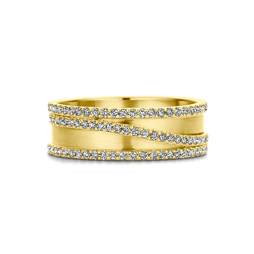 14-karaat-gouden-pave-ring-met-diamanten-en-matte-afwerking