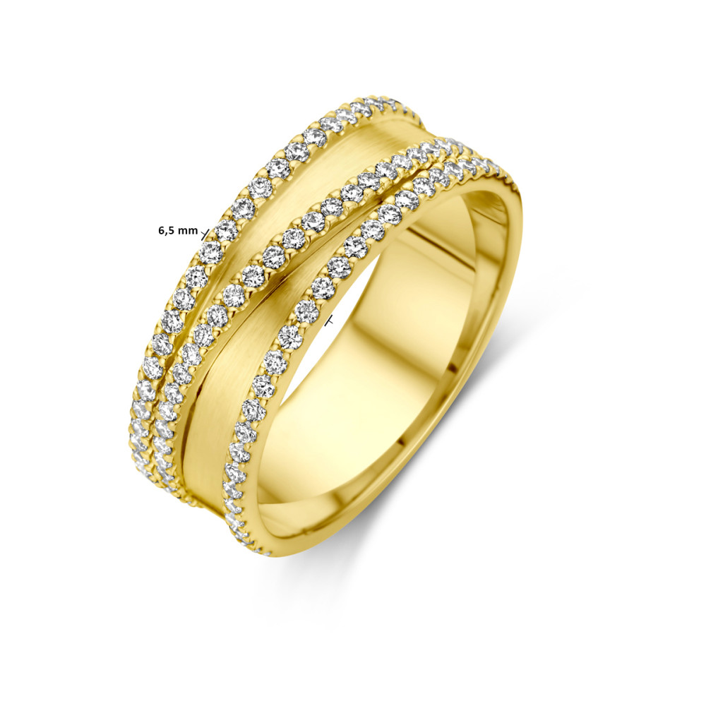 14-karaat-gouden-pave-ring-met-diamanten-en-matte-afwerking