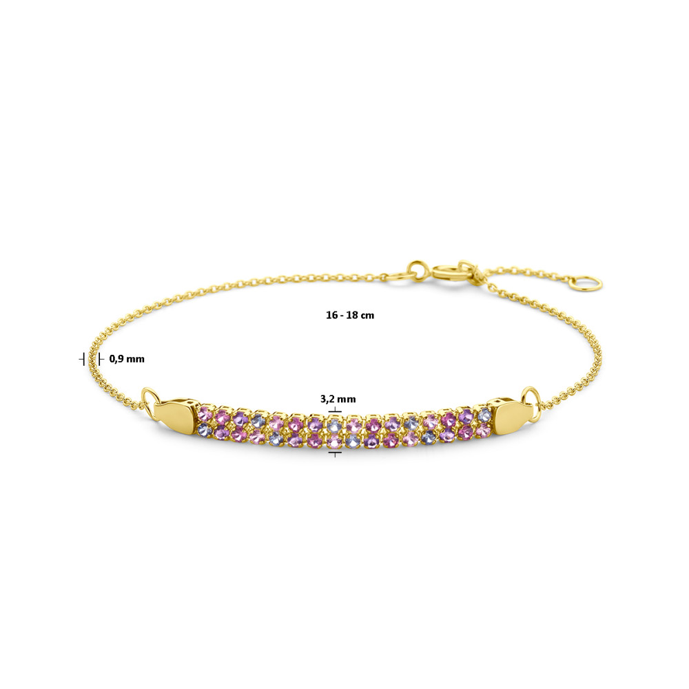 14-karaat-gouden-plaatarmband-met-kleurrijke-edelstenen-en-verstelbare-lengte