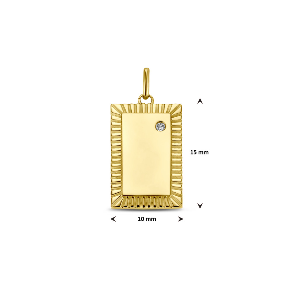 14-karaat-gouden-rechthoekige-graveerhanger-met-diamant-0-01-crt-hoogte-20-mm