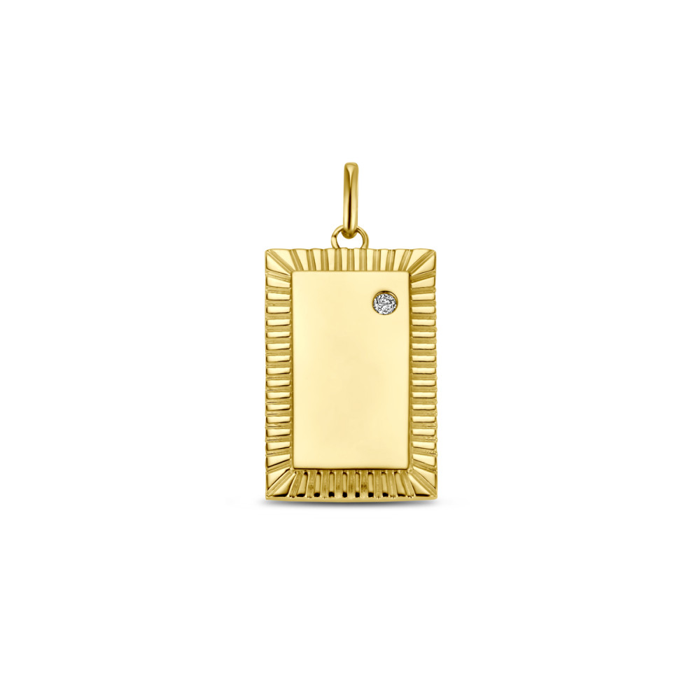14-karaat-gouden-rechthoekige-graveerhanger-met-diamant-0-01-crt-hoogte-20-mm