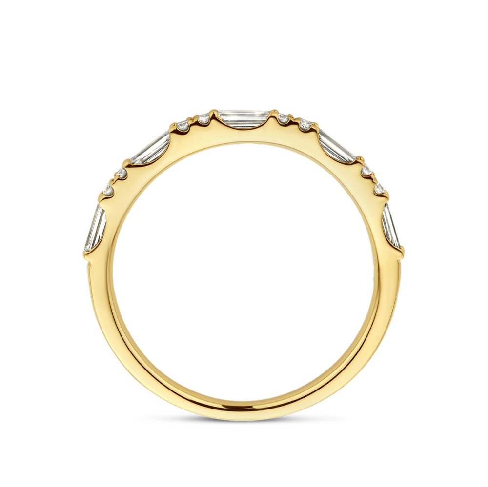 14-karaat-gouden-ring-met-baguette-en-ronde-diamanten