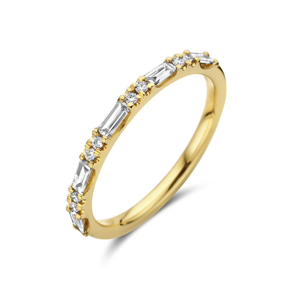 14-karaat-gouden-ring-met-baguette-en-ronde-diamanten
