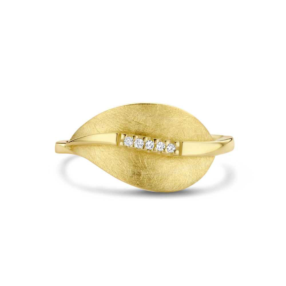 14-karaat-gouden-ring-met-bladmotief-en-diamanten