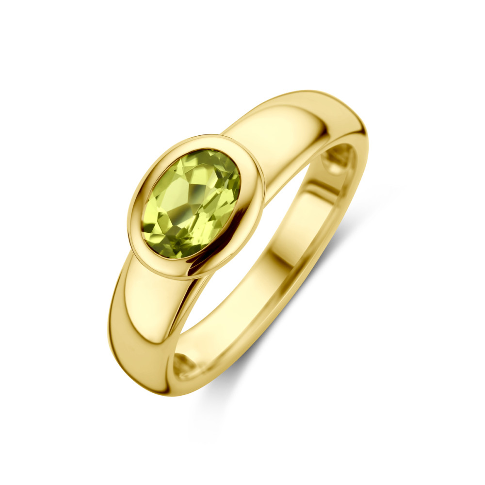 14-karaat-gouden-ring-met-ovale-groene-peridoot