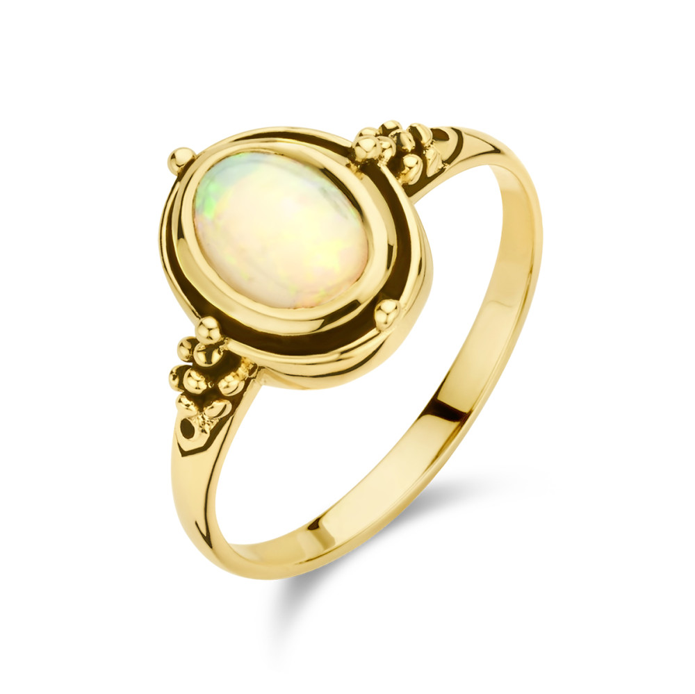 14-karaat-gouden-ring-met-ovale-opaal-en-speelse-bolletjes