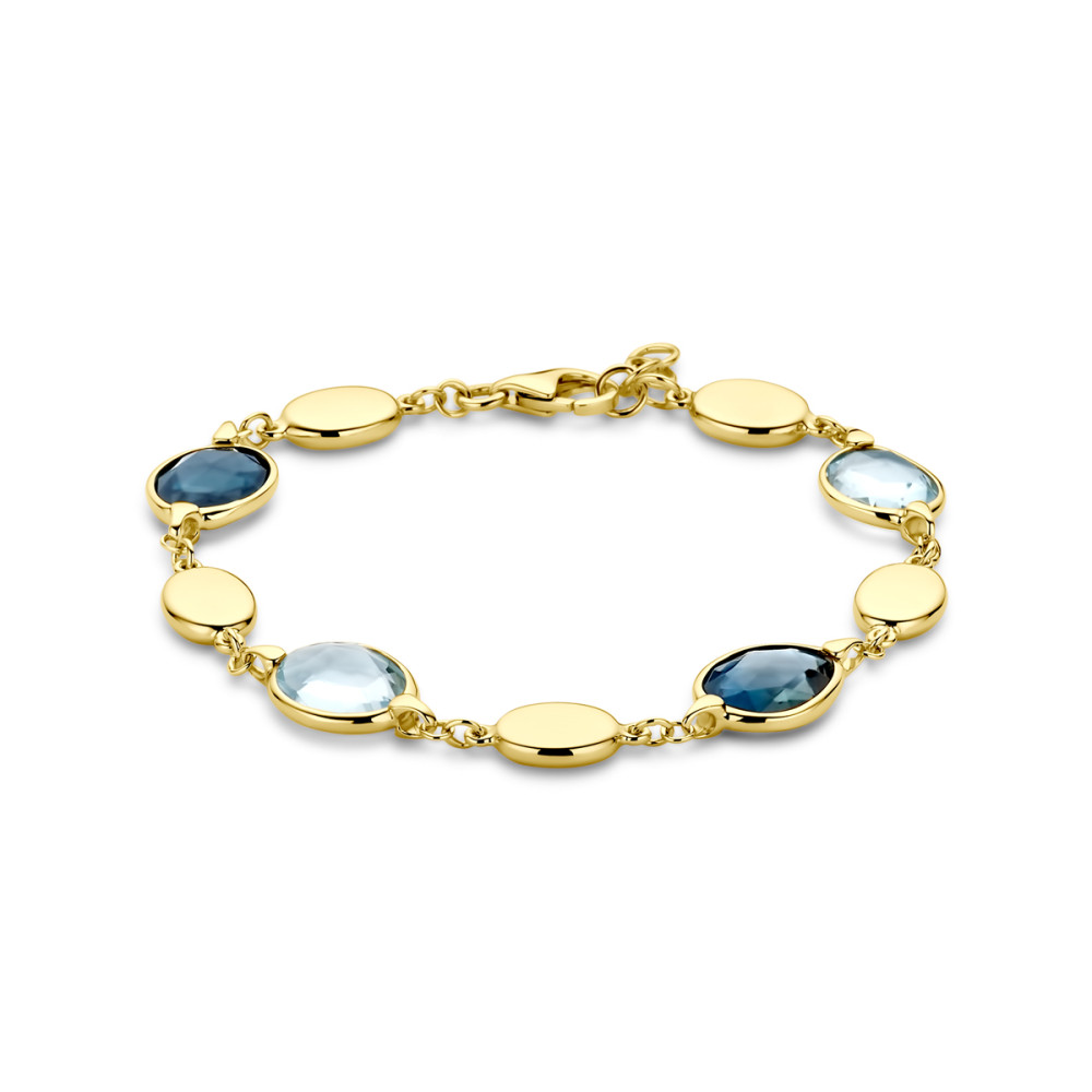 14-karaat-gouden-schakelarmband-met-blauwe-topaas-en-ovale-schakels