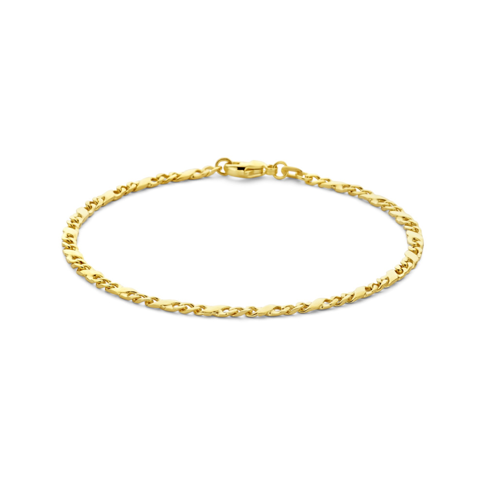 14-karaat-gouden-schakelarmband-met-gedraaide-gourmet-schakels