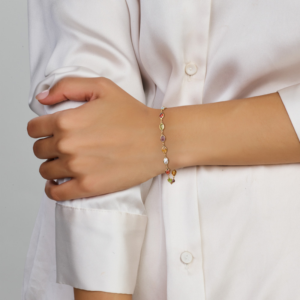 14-karaat-gouden-schakelarmband-met-kleurrijke-edelstenen