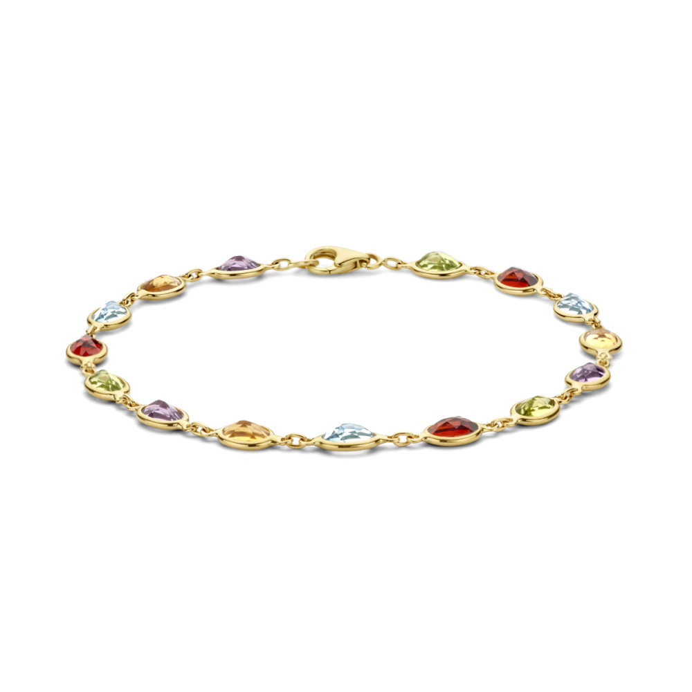 14-karaat-gouden-schakelarmband-met-kleurrijke-edelstenen