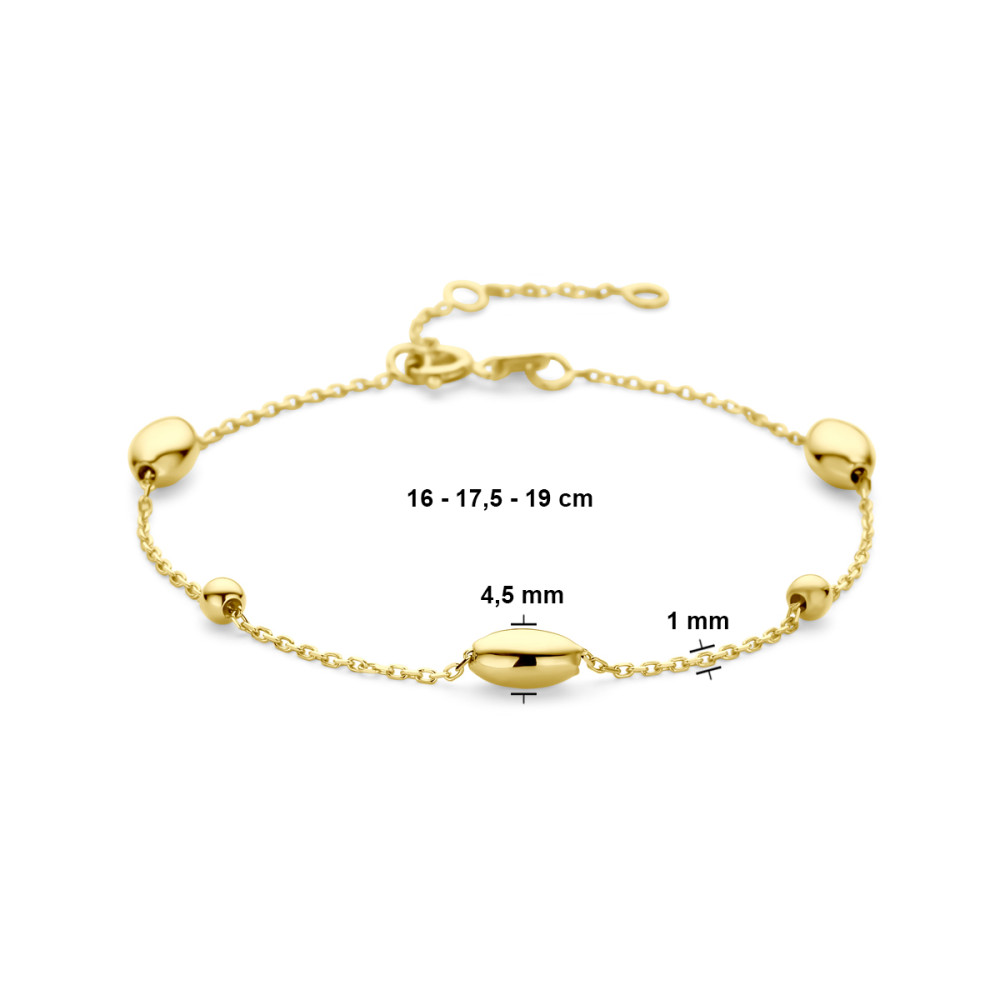 14-karaat-gouden-schakelarmband-met-ovale-en-ronde-hangers-lengte-16-cm-17-5-cm-19-cm