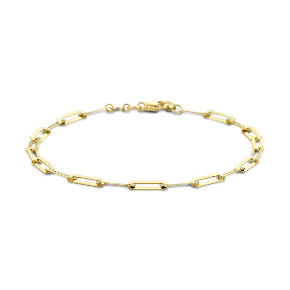 14-karaat-gouden-schakelarmband-met-platte-paperclipschakels-3-2-mm-breed-lengte-19-cm