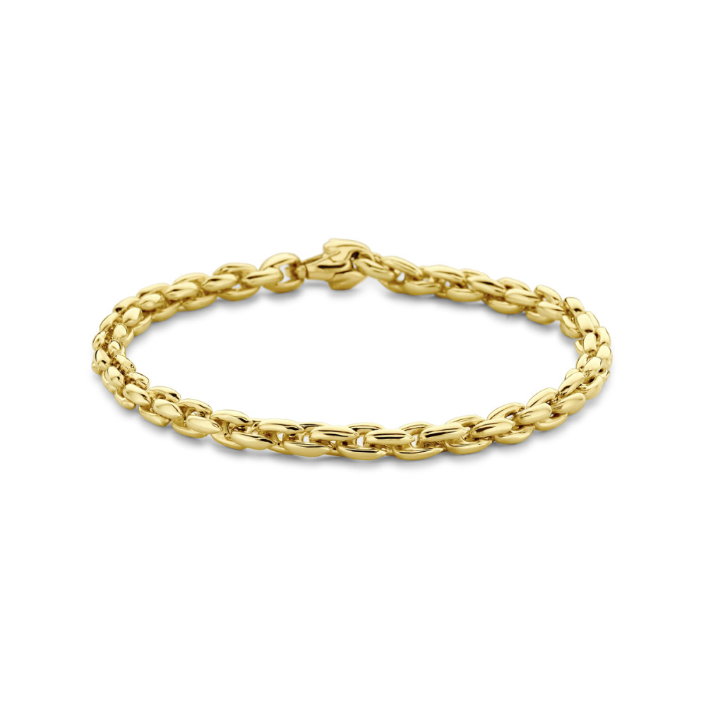 14-karaat-gouden-schakelarmband-met-verweven-ovale-schakels-van-4-5-mm-lengte-19-cm