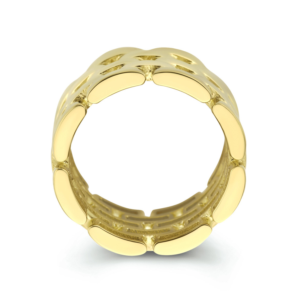 14-karaat-gouden-schakelring-met-brede-rechthoekige-schakels