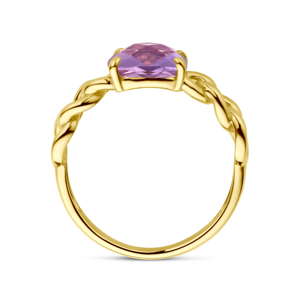 14-karaat-gouden-schakelring-met-paarse-amethist