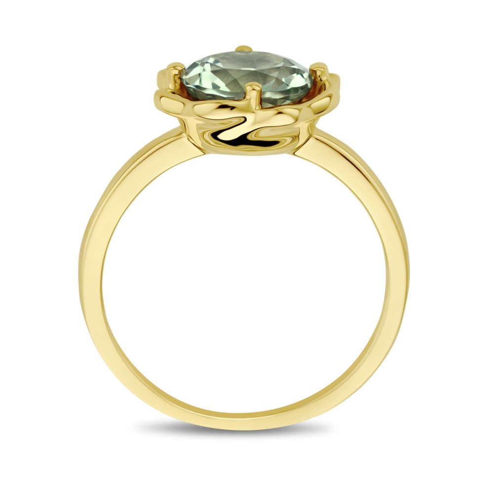 14-karaat-gouden-solitair-ring-met-bloemdesign-en-groene-amethist
