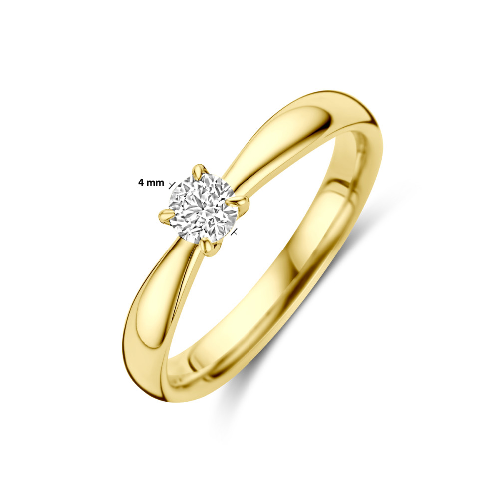 14-karaat-gouden-solitair-ring-met-diamant-0-25-crt-tapse-band
