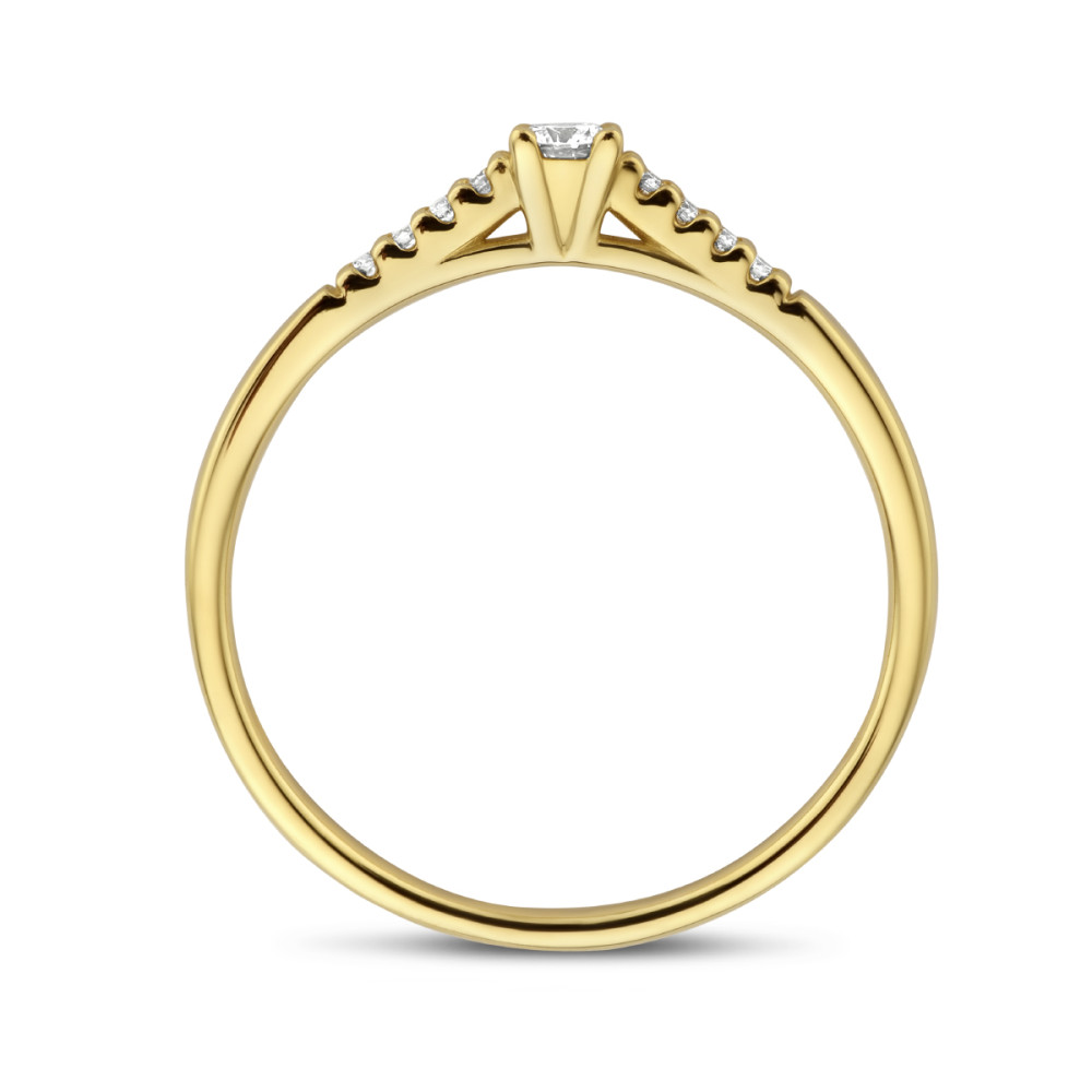 14-karaat-gouden-solitair-ring-met-diamanten-en-zijstenen
