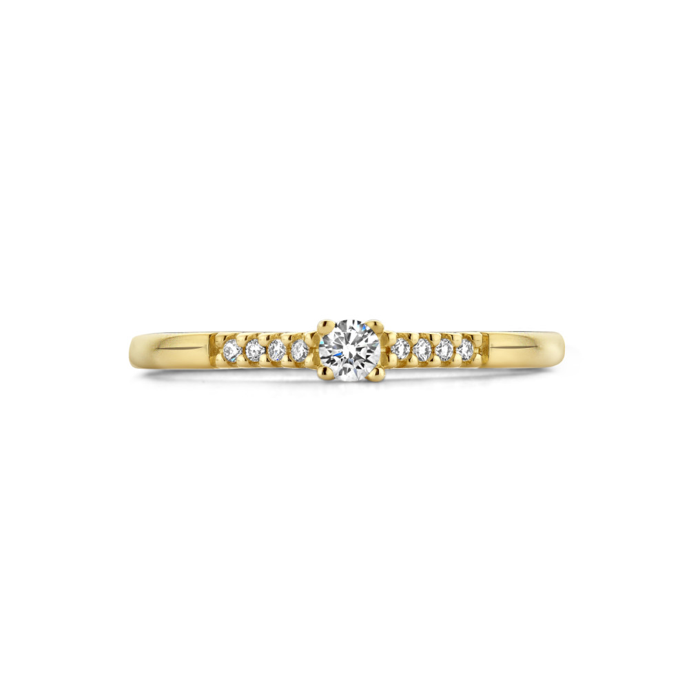 14-karaat-gouden-solitair-ring-met-diamanten-en-zijstenen