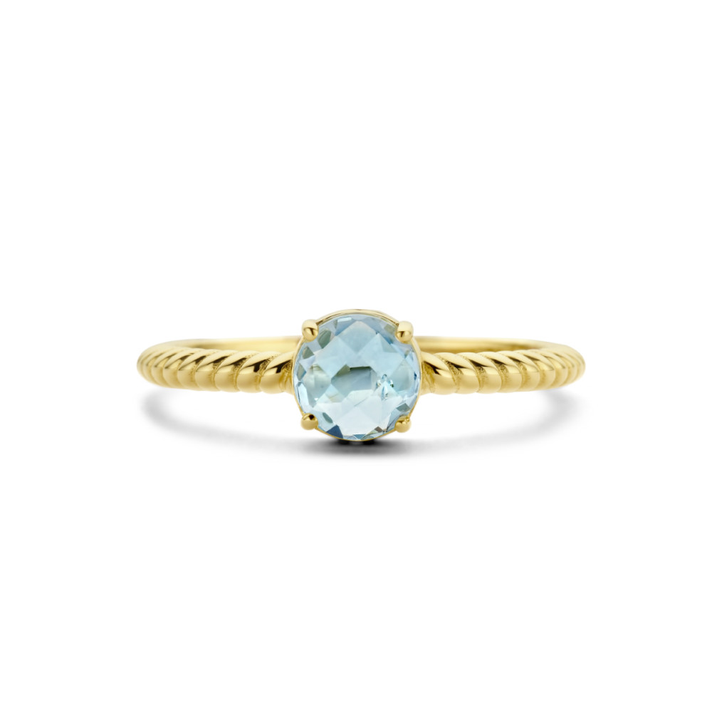 14-karaat-gouden-solitair-ring-met-gedraaide-band-en-blauwe-topaas