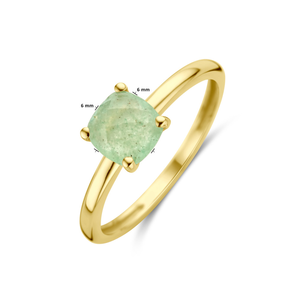 14-karaat-gouden-solitair-ring-met-groene-aventurijn