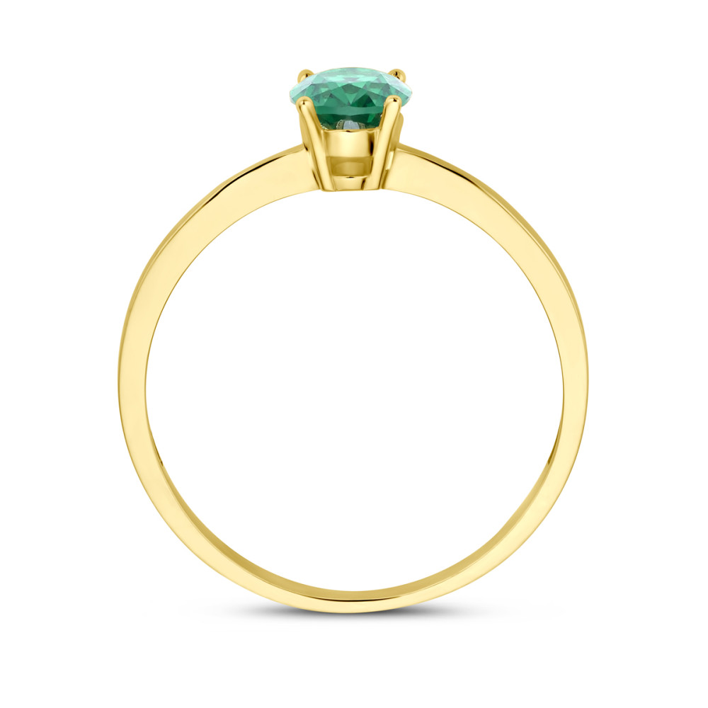 14-karaat-gouden-solitair-ring-met-groene-ovale-zirkonia