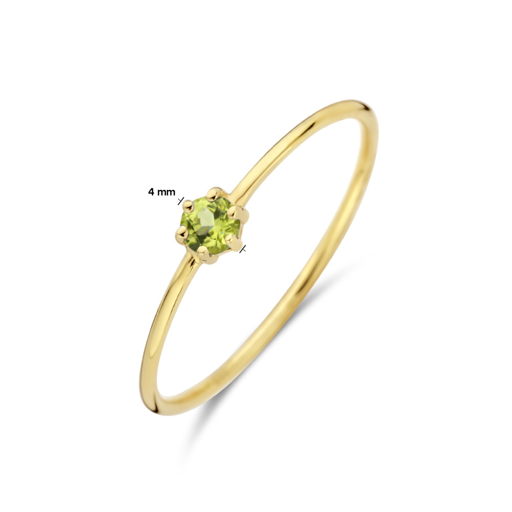 14-karaat-gouden-solitair-ring-met-groene-peridoot