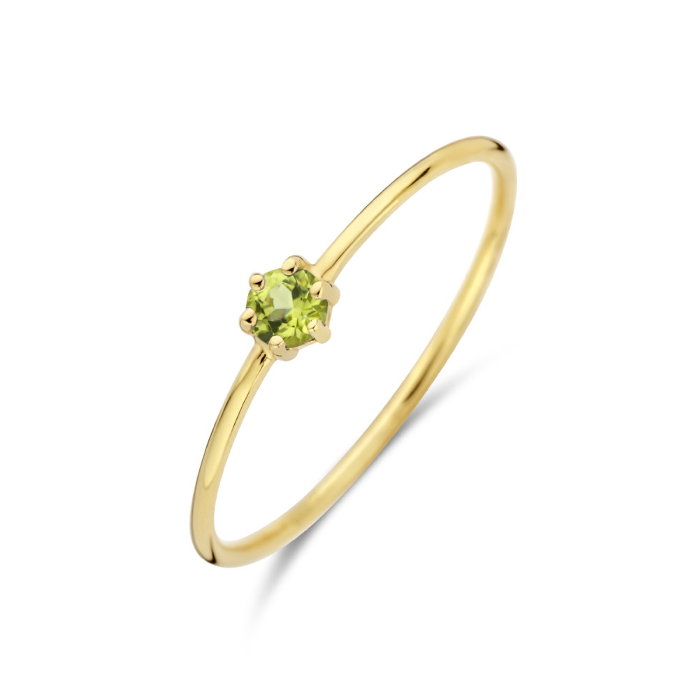 14-karaat-gouden-solitair-ring-met-groene-peridoot