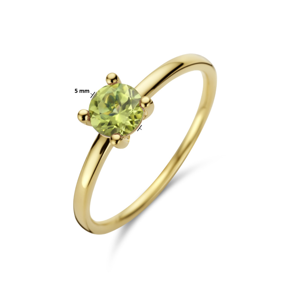 14-karaat-gouden-solitair-ring-met-groene-peridot