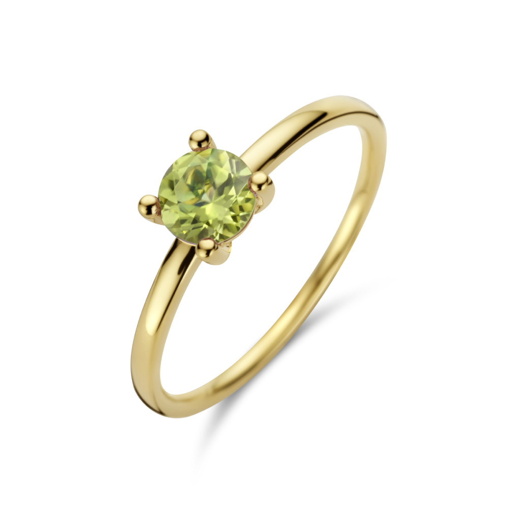 14-karaat-gouden-solitair-ring-met-groene-peridot