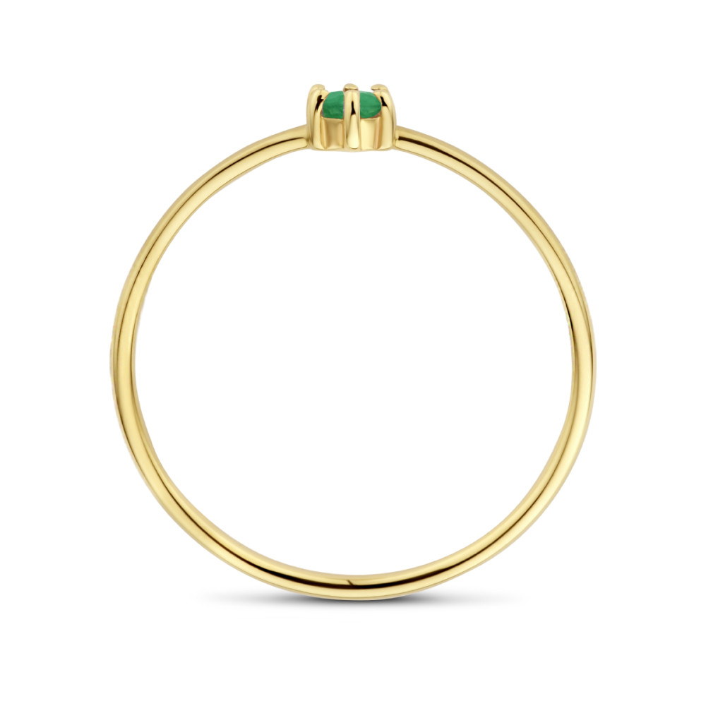 14-karaat-gouden-solitair-ring-met-groene-smaragd